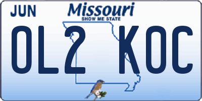 MO license plate OL2K0C