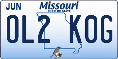 MO license plate OL2K0G