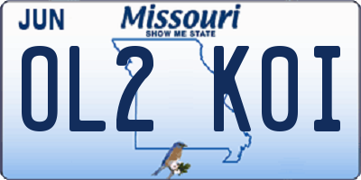 MO license plate OL2K0I