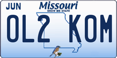 MO license plate OL2K0M