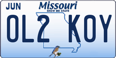 MO license plate OL2K0Y