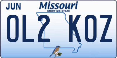 MO license plate OL2K0Z