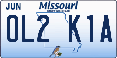 MO license plate OL2K1A