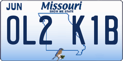 MO license plate OL2K1B