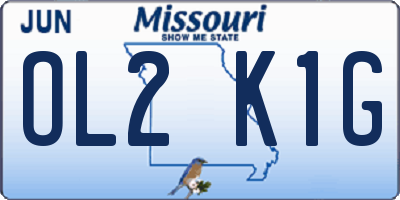MO license plate OL2K1G