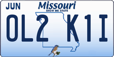 MO license plate OL2K1I
