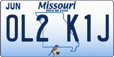 MO license plate OL2K1J