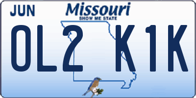MO license plate OL2K1K