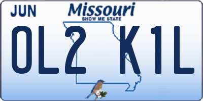 MO license plate OL2K1L