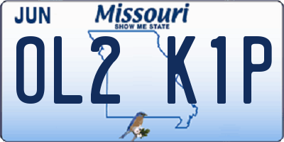 MO license plate OL2K1P