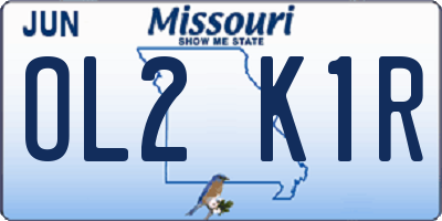 MO license plate OL2K1R