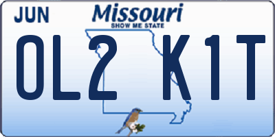 MO license plate OL2K1T