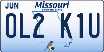 MO license plate OL2K1U