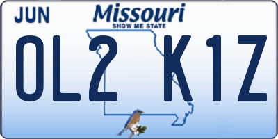MO license plate OL2K1Z