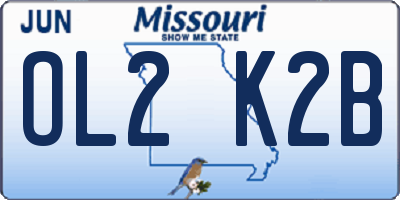 MO license plate OL2K2B
