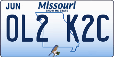 MO license plate OL2K2C