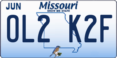 MO license plate OL2K2F