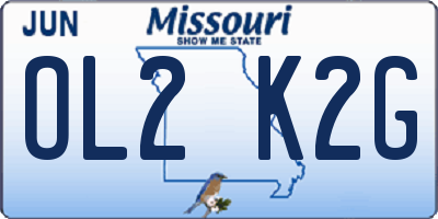MO license plate OL2K2G