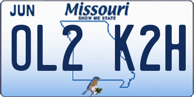 MO license plate OL2K2H