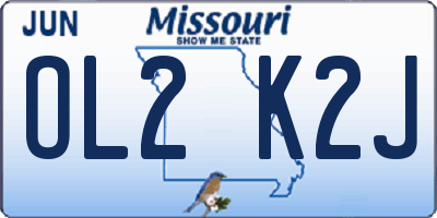 MO license plate OL2K2J