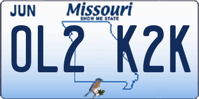MO license plate OL2K2K