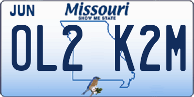 MO license plate OL2K2M