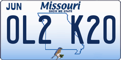 MO license plate OL2K2O