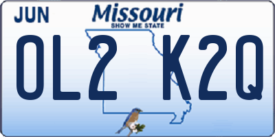 MO license plate OL2K2Q