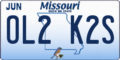 MO license plate OL2K2S