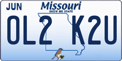 MO license plate OL2K2U