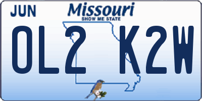 MO license plate OL2K2W