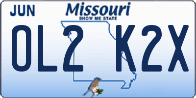 MO license plate OL2K2X