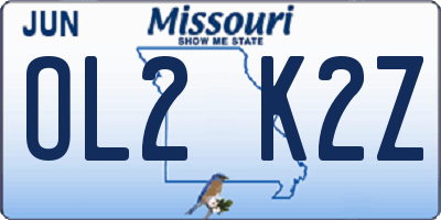 MO license plate OL2K2Z