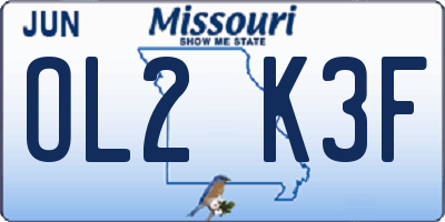 MO license plate OL2K3F
