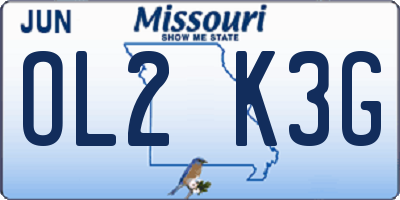 MO license plate OL2K3G