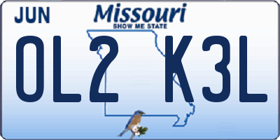 MO license plate OL2K3L