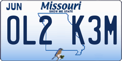 MO license plate OL2K3M