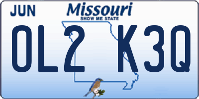 MO license plate OL2K3Q