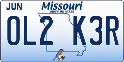 MO license plate OL2K3R