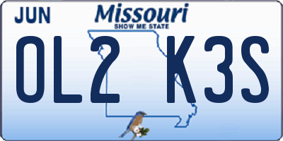 MO license plate OL2K3S