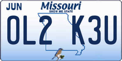 MO license plate OL2K3U