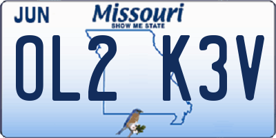 MO license plate OL2K3V