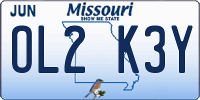MO license plate OL2K3Y