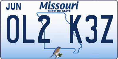 MO license plate OL2K3Z