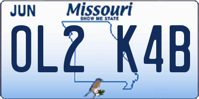 MO license plate OL2K4B