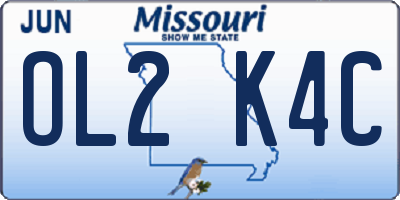 MO license plate OL2K4C