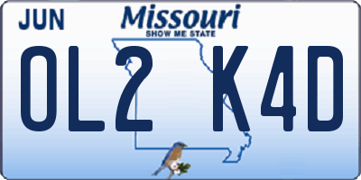 MO license plate OL2K4D