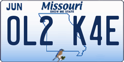MO license plate OL2K4E