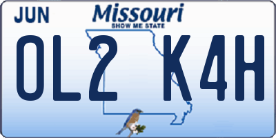 MO license plate OL2K4H