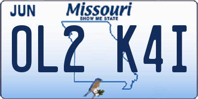 MO license plate OL2K4I